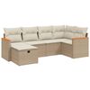 vidaXL Salon de jardin avec coussins 6 pcs beige r&eacute;sine tress&eacute;e