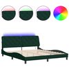vidaXL Cadre de lit avec LED sans matelas vert fonc&eacute; 180x200 cm velours