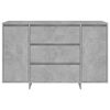 vidaXL Buffet avec 3 tiroirs Gris béton 120x41x75 cm Bois d'ingénierie