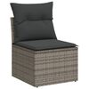 vidaXL Salon de jardin avec coussins 7 pcs gris r&eacute;sine tress&eacute;e