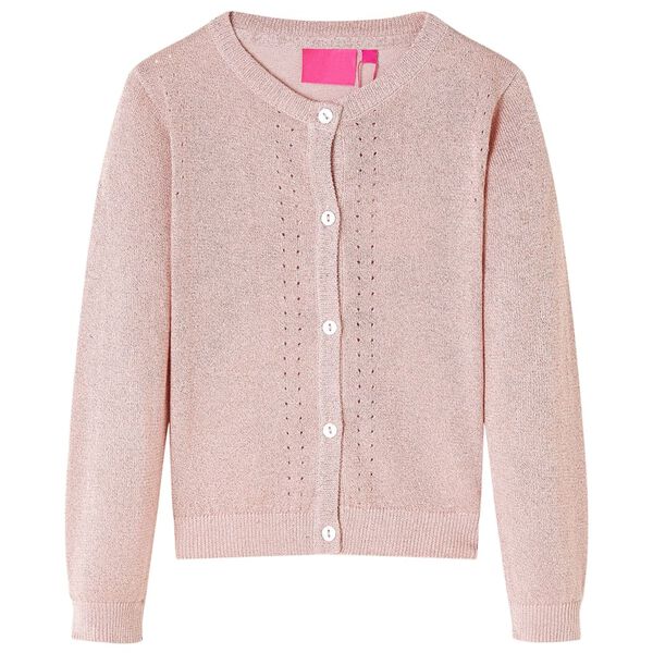 Cardigan pour enfants tricoté rose doux 116