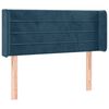 vidaXL T&ecirc;te de lit avec oreilles Bleu Fonc&eacute; 83x16x78/88 cm Velours