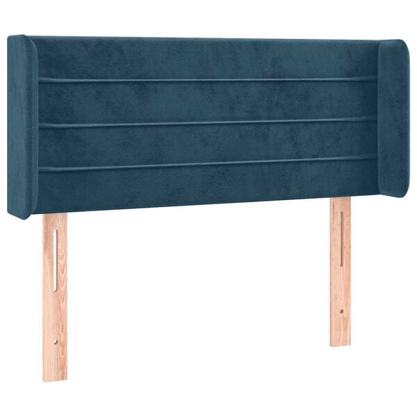vidaXL T&ecirc;te de lit avec oreilles Bleu Fonc&eacute; 83x16x78/88 cm Velours