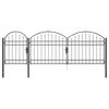 vidaXL Portail de cl&ocirc;ture de jardin avec sommet en arc ASSEN Acier