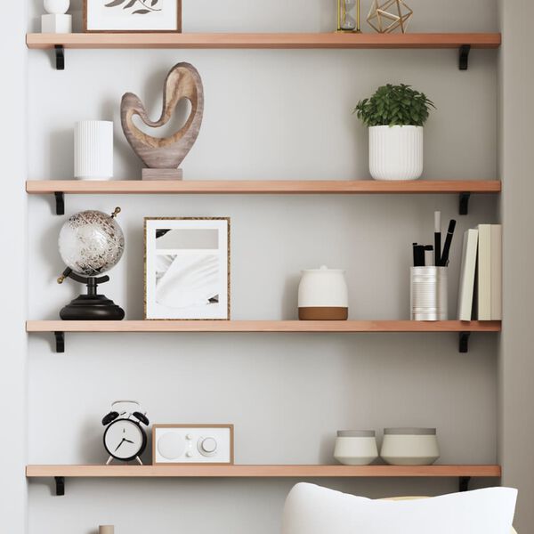 vidaXL &Eacute;tag&egrave;re murale marron clair 100x10x2cm bois ch&ecirc;ne massif trait&eacute;