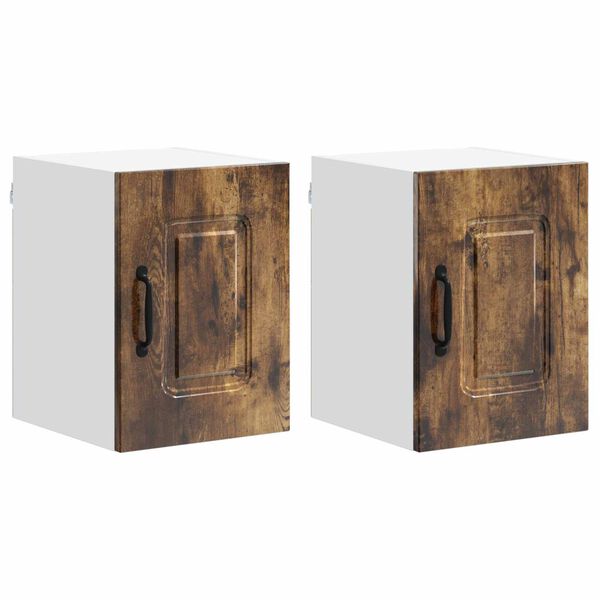 vidaXL Armoire de cuisine Kalmar 2 pcs Ch&ecirc;ne fum&eacute; 30 x 31 x 40 cm