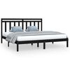 vidaXL Cadre de lit sans matelas noir 180x200 cm bois massif