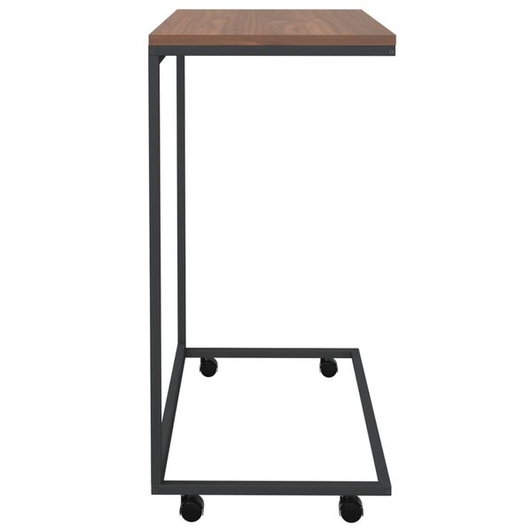 vidaXL Table d'appoint avec roues noir 55x35x70 cm bois d'ingénierie