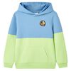 Sweatshirt &agrave; capuche pour enfants bleu et jaune tendre 92