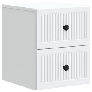vidaXL Cabinet de chevet mural avec tiroir Blanc 33 x 34,5 x 40 cm