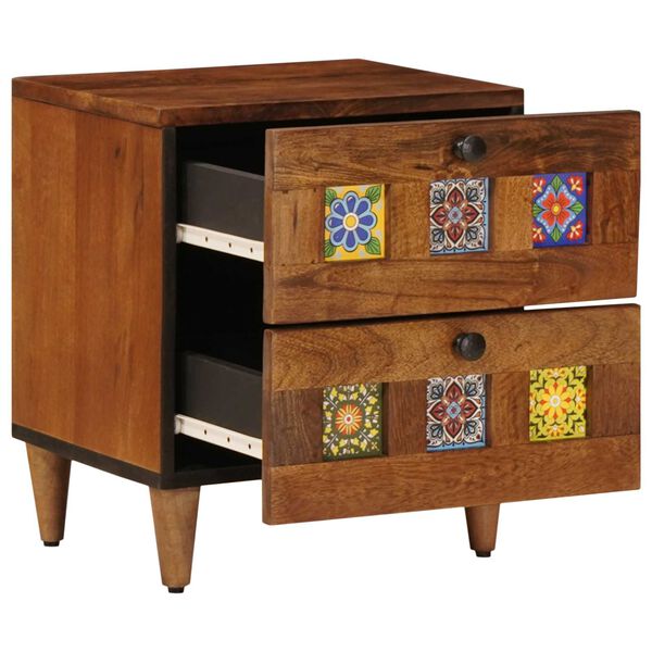 vidaXL Cabinet de chevet Marron 40 x 33 x 46 cm Bois de mangue massif