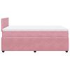 vidaXL Sommier &agrave; lattes de lit avec matelas rose 120x190 cm velours