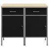 vidaXL Placard de travail 2 pcs Noir et gris 100 x 55 x 85 cm