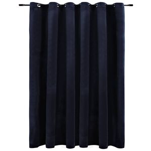 vidaXL Rideau occultant avec anneaux en m&eacute;tal Velours Noir 290x245 cm