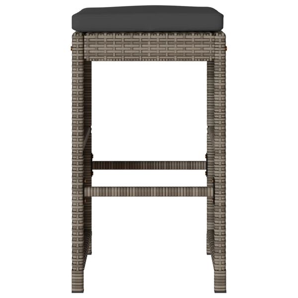 vidaXL Tabourets de bar de jardin et coussins lot de 4 résine tressée