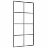 vidaXL Porte coulissante Noir 102,5x205 cm Verre ESG et aluminium