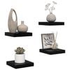 vidaXL &Eacute;tag&egrave;re murale flottante 4 pcs Noir brillant 23x23,5x3,8 cm MDF