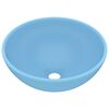 vidaXL Lavabo rond de salle de bain Bleu clair mat 32,5x14cm C&eacute;ramique