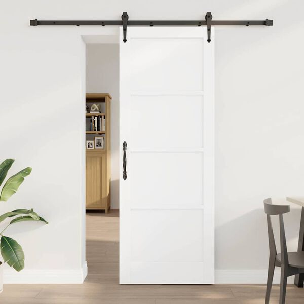 vidaXL Porte coulissante ORKDAL Blanc et Noir 78 x 211 cm Pin massif