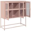 vidaXL Buffet rose 100,5x39x107 cm acier laminé à froid