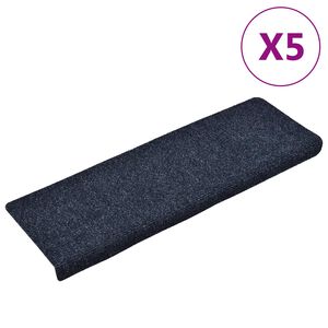 vidaXL Tapis d'escalier autocollants 5 pi&egrave;ces 65x21x4 cm anthracite