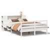 vidaXL Lit biblioth&egrave;que sans matelas blanc 150x200 cm bois pin massif