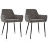 vidaXL Chaises &agrave; manger lot de 2 Gris fonc&eacute; Velours