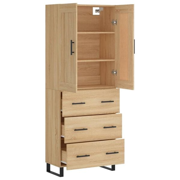 vidaXL Buffet haut Chêne sonoma 69,5x34x180 cm Bois d'ingénierie
