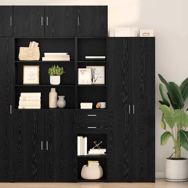 vidaXL Haut Armoire Ch&ecirc;ne noir 40 x 42,5 x 185 cm Bois d'ing&eacute;nierie