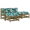 vidaXL Salon de jardin 4 pcs avec coussins bois de pin impr&eacute;gn&eacute;