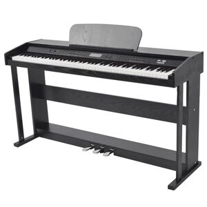 vidaXL Piano num&eacute;rique avec p&eacute;dales 88 touches Noir Panneau m&eacute;lamine