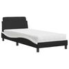 vidaXL Lit avec matelas Dover noir et blanc 90x190 cm similicuir