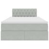 vidaXL Lit de Rangement avec matelas Gris clair 120 x 190 cm Velours