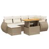 vidaXL Salon de jardin avec coussins 7 pcs beige r&eacute;sine tress&eacute;e