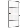 vidaXL Porte int&eacute;rieure mince noir 93x201,5 cm verre tremp&eacute; aluminium