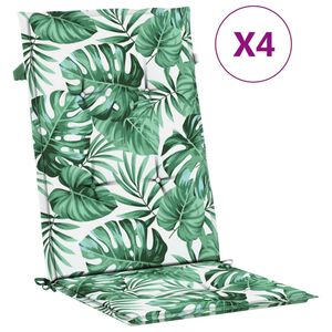 vidaXL Coussins de chaise &agrave; dossier haut lot de 4 mod&egrave;le de feuille