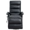 vidaXL Fauteuil inclinable de massage TV noir similicuir