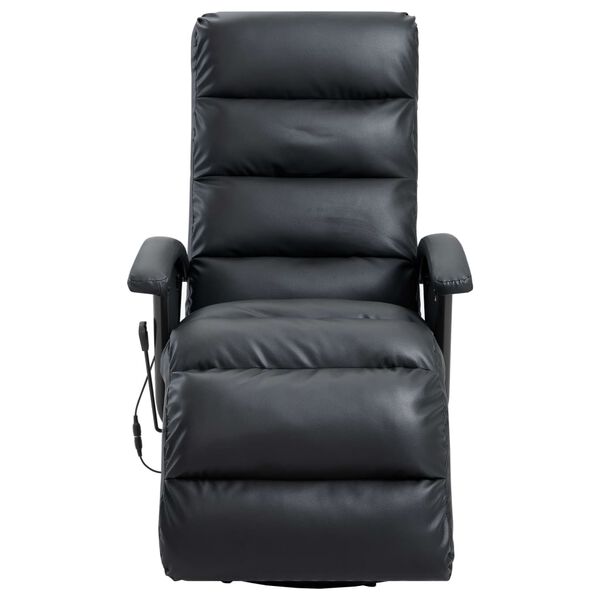 vidaXL Fauteuil inclinable de massage TV noir similicuir