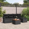 vidaXL Ensemble de canap&eacute; de jardin avec coussin 6 pcs Noir polyrotin