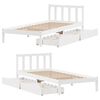 vidaXL Cadre de lit sans matelas blanc 90x190 cm bois de pin massif