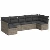vidaXL Salon de jardin avec coussins 7 pcs gris r&eacute;sine tress&eacute;e