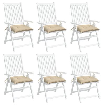 vidaXL Coussins de chaise lot de 6 beige 50x50x7 cm tissu oxford