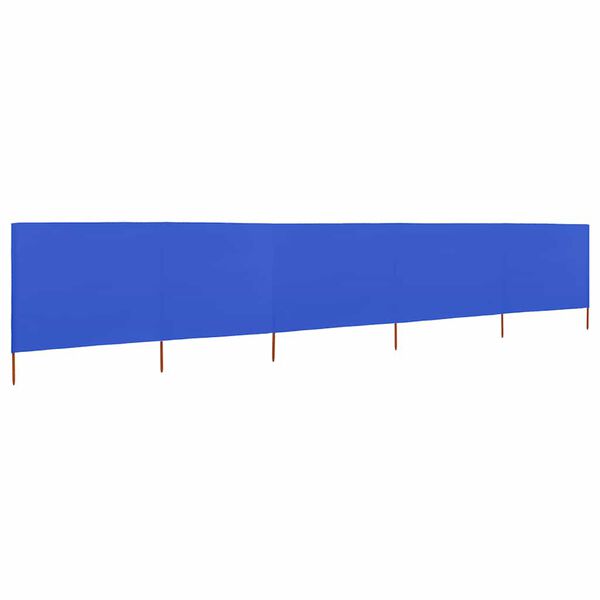 vidaXL Paravent 5 panneaux Tissu 600 x 160 cm Bleu azur&eacute;