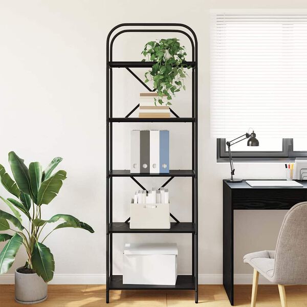 vidaXL &Eacute;tag&egrave;re Ch&ecirc;ne noir 60 x 30 x 183 cm Bois d'ing&eacute;nierie