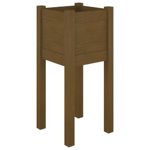 vidaXL Jardini&egrave;re d'ext&eacute;rieur Marron miel 31x31x70 cm Bois de pin
