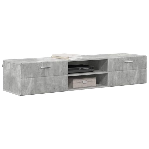 vidaXL Cabinet en Bois Gris béton 150 x 39 x 30 cm Bois d'ingénierie