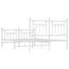 vidaXL Cadre de lit m&eacute;tal sans matelas et pied de lit blanc 140x200 cm