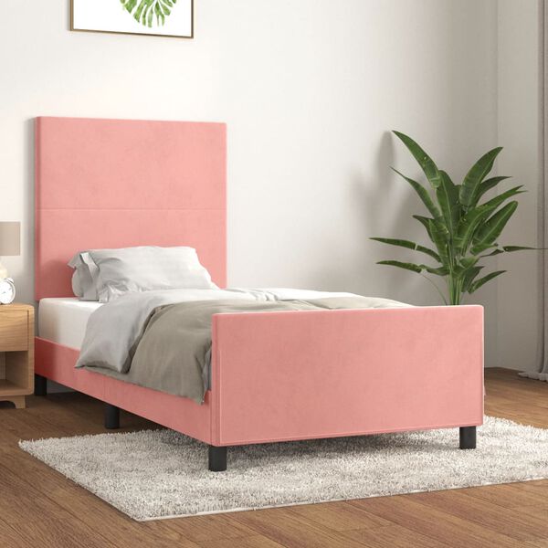 vidaXL Cadre de lit sans matelas rose 80x200 cm velours