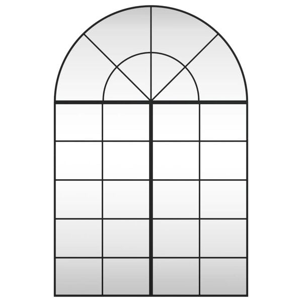 vidaXL Miroir mural noir 100x150 cm arche fer