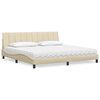 vidaXL Lit avec matelas Hanko cr&egrave;me 200x200 cm tissu